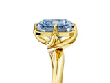 Yellow gold Fancy Blue Radiant Cut Diamond Solitaire Engagement Ring with Four-Prong Setting and Classic Band_25