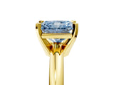 Yellow gold Fancy Blue Radiant Cut Diamond Solitaire Engagement Ring with Round Band and Four-Prong Setting_160