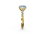 Yellow gold Fancy Blue Radiant  Cut Diamond Vine Band with Four-Prong Setting_62