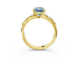 Yellow gold Fancy Blue Radiant  Cut Diamond Vine Band with Four-Prong Setting_63