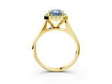 Yellow gold Fancy Blue Radiant  Cut Halo Solitaire Engagement Ring with Square Band and Four-Prong Setting_15