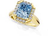 Yellow gold Fancy Blue Radiant  Cut Halo Solitaire Engagement Ring with Square Band and Four-Prong Setting_67