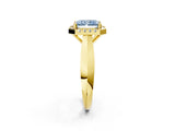 Yellow gold Fancy Blue Radiant  Cut Halo Solitaire Engagement Ring with Square Band and Four-Prong Setting_68
