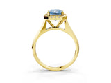 Yellow gold Fancy Blue Radiant  Cut Halo Solitaire Engagement Ring with Square Band and Four-Prong Setting_69