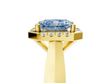 Yellow gold Fancy Blue Radiant  Cut Halo Solitaire Engagement Ring with Square Band and Four-Prong Setting_71