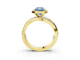 Yellow gold Fancy Blue Radiant  Cut Halo Split Shank Prong Setting Ring_15
