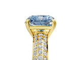 Yellow gold Fancy Blue Radiant  Cut Pave Diamond Engagement Ring with Channel Set Band and Four-Prong Setting_25