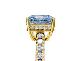 Yellow gold Fancy Blue Radiant Cut Solitaire Diamond Engagement Ring with Pavé Band and Six-Prong Setting_17