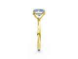Yellow gold Fancy Blue Radiant Cut Solitaire Diamond Ring with Prong Setting and Plain Band_2