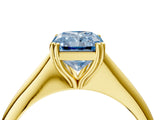 Yellow gold Fancy Blue Radiant Cut Solitaire Diamond Ring with Six-Prong Setting and Classic Band_16
