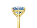 Yellow gold Fancy Blue Radiant Cut Solitaire Diamond Ring with Six-Prong Setting and Classic Band_17