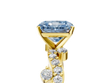 Yellow gold Fancy Blue Radiant  Cut Solitaire Diamond Twisted Band with Pave Setting_33
