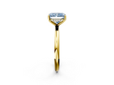 Yellow gold Fancy Blue Radiant  Cut Solitaire Engagement Ring with Four-Prong Setting and Classic Band_22