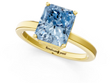 Yellow gold Fancy Blue Radiant  Cut Solitaire Engagement Ring with Four-Prong Setting on a Classic Band_21