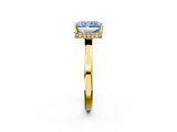 Yellow gold Fancy Blue Radiant  Cut Solitaire Engagement Ring with Four-Prong Setting on a Classic Band_22