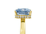 Yellow gold Fancy Blue Radiant  Cut Solitaire Engagement Ring with Four-Prong Setting on a Classic Band_25