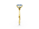 Yellow gold Fancy Blue Radiant  Cut Solitaire Engagement Ring with Thin Band and Four-Prong Setting_5