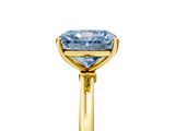 Yellow gold Fancy Blue Radiant  Cut Solitaire Engagement Ring with Thin Band and Four-Prong Setting_8