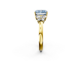 Yellow gold Fancy Blue Radiant  Cut Solitaire Floral Diamond Ring with Four-Prong Setting_42