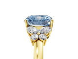 Yellow gold Fancy Blue Radiant  Cut Solitaire Floral Diamond Ring with Four-Prong Setting_45