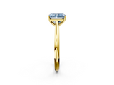 Yellow gold Fancy Blue Radiant  Cut Solitaire Ring with Cathedral Band and Four-Prong Setting_40
