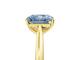Yellow gold Fancy Blue Radiant  Cut Solitaire Ring with Cathedral Band and Four-Prong Setting_43
