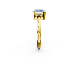Yellow gold Fancy Blue Radiant  Cut Solitaire Ring with Four-Prong Setting and Classic Band_49