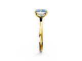 Yellow gold Fancy Blue Radiant  Cut Solitaire Ring with Thin Band and Four-Prong Setting_18