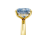 Yellow gold Fancy Blue Radiant  Cut Solitaire Ring with Thin Band and Four-Prong Setting_21