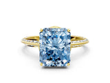 Yellow gold Fancy Blue Radiant Cut Solitaire Split Shank Pave Diamond Engagement Ring with Four-Prong Setting_24