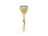 Yellow gold Fancy Blue Radiant Cut Solitaire Split Shank Pave Diamond Engagement Ring with Four-Prong Setting_26