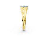 Yellow gold Fancy Blue Radiant Cut Solitaire Tension Set Diamond Ring with Split Shank Band_2