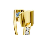 Yellow gold Fancy Blue Radiant Cut Solitaire Tension-Set Diamond Split Shank Ring_5