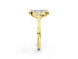 Yellow gold Fancy Blue Radiant  Diamond Cluster Halo Solitaire with Four-Prong Setting_79