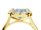 Yellow gold Fancy Blue Radiant  Diamond Cluster Halo Solitaire with Four-Prong Setting_81