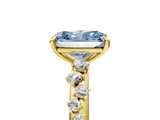 Yellow gold Fancy Blue Radiant  Diamond Cluster Prong-Set Solitaire Ring_42