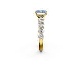 Yellow gold Fancy Blue Radiant  Diamond Pavé Band Solitaire with Four-Prong Setting_5