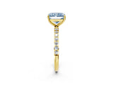 Yellow gold Fancy Blue Radiant  Diamond Pavé Band with Six-Prong Setting_33