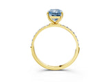 Yellow gold Fancy Blue Radiant  Diamond Pavé Band with Six-Prong Setting_34