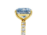 Yellow gold Fancy Blue Radiant  Diamond Pavé Band with Six-Prong Setting_36