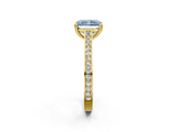 Yellow gold Fancy Blue Radiant  Diamond Solitaire with Pave Band and Six-Prong Setting_22