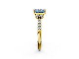 Yellow gold Fancy Blue Radiant  Diamond Three-Stone Pave Band with Four-Prong Setting_22