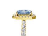 Yellow gold Fancy Blue Radiant  Halo Diamond Pavé Solitaire Ring_80