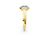 Yellow gold Fancy Blue Radiant  Halo Diamond Ring with Cathedral Band and Four-Prong Setting_51
