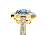 Yellow gold Fancy Blue Radiant  Halo Pavé Diamond Engagement Ring with Bezel Setting_42