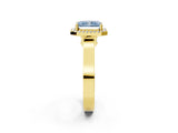 Yellow gold Fancy Blue Radiant  Halo Pave Split Shank Prong Setting Ring_28