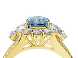 Yellow gold Fancy Blue Radiant  Halo Split Shank Diamond Engagement Ring with Prong Setting_24