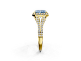 Yellow gold Fancy Blue Radiant  Halo Split Shank Diamond Ring with Prong Setting_22