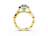 Yellow gold Fancy Blue Radiant  Halo Twist Band Solitaire Ring_23