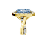 Yellow gold Fancy Blue Radiant  Halo Twist Band Solitaire Ring_25